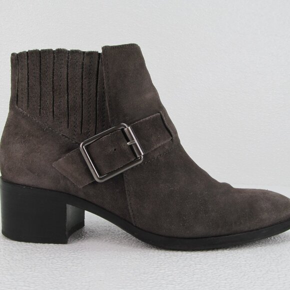 Aquatalia Foster Dark Gray Suede Ankle Booties 8.5 - Picture 1 of 11